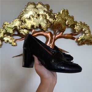 Clark's Indigo Black Leather Heels